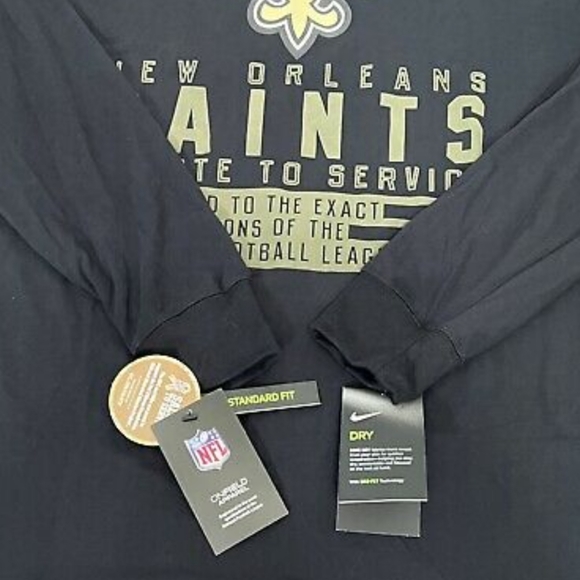 NWT Men's New Orleans Saints Nike Dri-fit Long Sleeve T-shirt - Picture 7 of 12